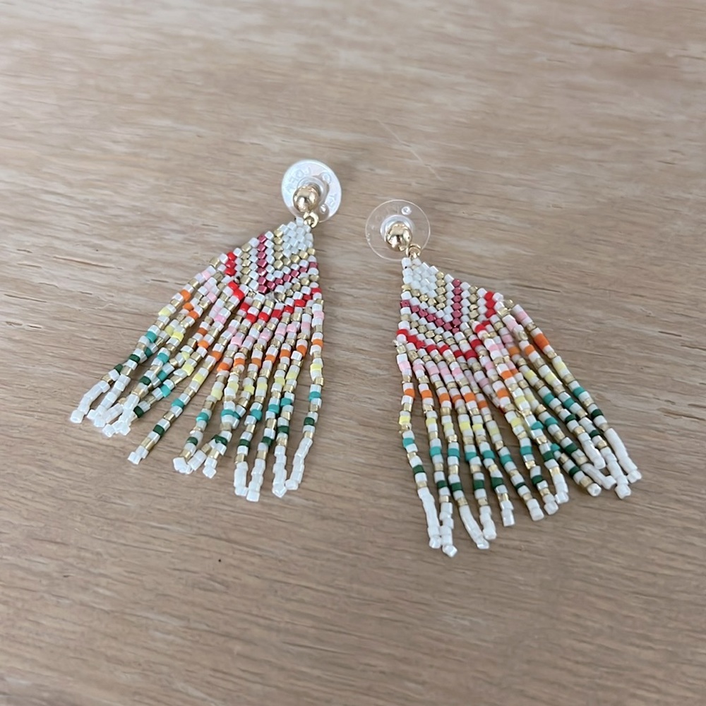 Loft multicolored beaded drop earrings